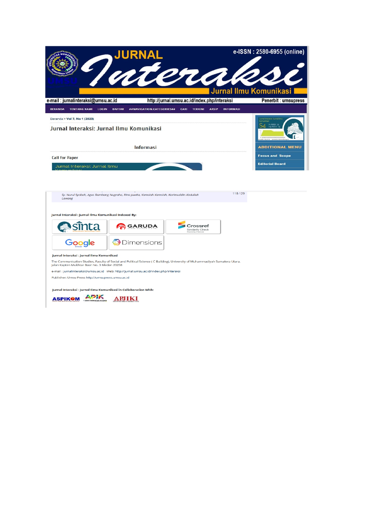 Publikasi: Hasil Uji Similarity Artikel pada Jurnal Interaksi UMSU berjudul: Analisis Framing Pemberitaan Surat Kabar Harian Kedaulatan Rakyat dan Tribun Jogja dalam Pilkada Sleman 2020